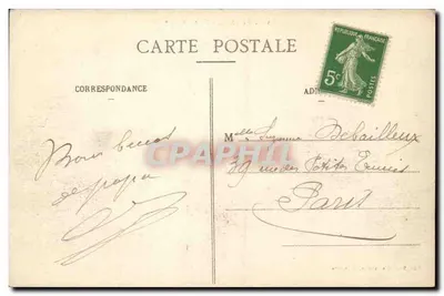 Saint-Étienne — Hotel de Ville — widok placu z ratuszem i otaczającymi budynkami — Rewers