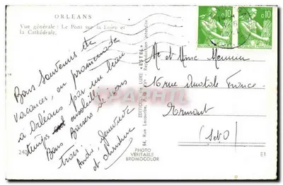 Orléans — Vista generale : Il Ponte sulla Loira e la Cattedrale — Estel — Verso