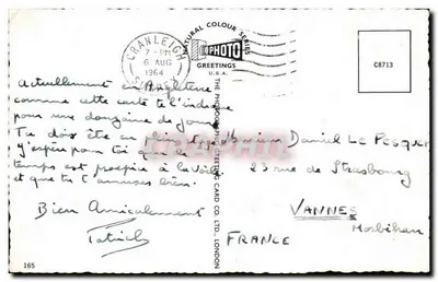 London — Ansicht der Themse, des Parlaments und Big Ben — The Photographic Greeting Card Co. Ltd. (Serie C8713) — Rückseite