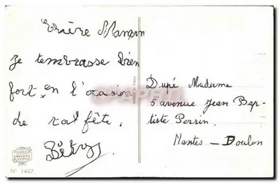 Motyl i różyczki — Szczęśliwego Dnia — C. Vive, nr 1407 — Rewers