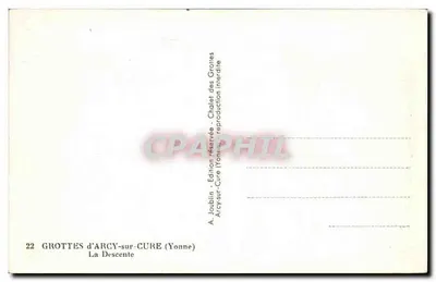 Grottes d'Arcy-sur-Cure — A Descida — Édition des Grottes d'Arcy-sur-Cure — Verso