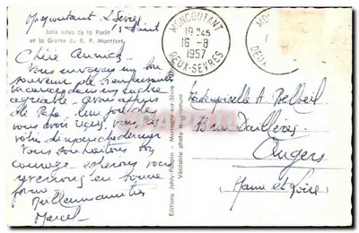 Floresta de Mervent-Vouvant — Lembrete — Edições Jehly-Papin — Verso