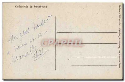 Katedra w Strasburgu — widok z wieży — wydawnictwo Art Alacien, Strasburg — Rewers
