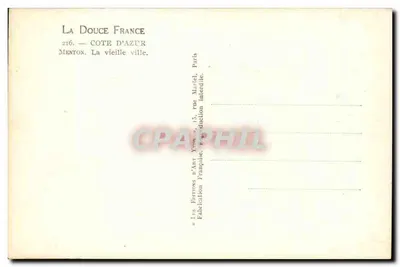 Menton — Stare miasto — Les Borrone d'Art Française, Paryż — Rewers