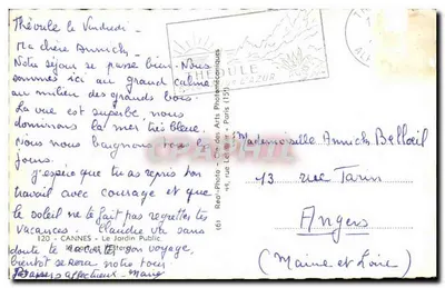 Cannes — Widok portu i ogrodu publicznego — Cie des Arts Photomécaniques (6) — Rewers