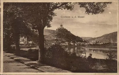 Cochem a.d. Mosel — vista do castelo na Mosela — editor G. Rottmann, n° 210055