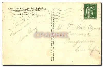 Praça da Ópera — Paris — Editor Patras, n°40 — Verso