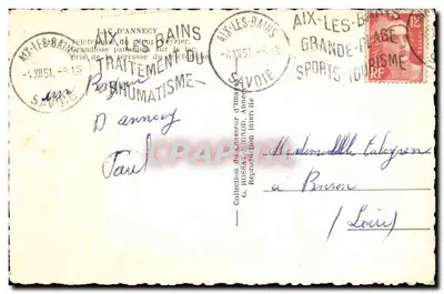 Panoramische uitzicht op het meer van Annecy — Aix-les-Bains, Savoie — Interne Reproductie G. Rossat (GNOD) — Achterkant