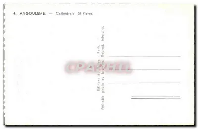 Angoulême — Catedral de San Pedro — Ediciones del Globo, París — Reverso