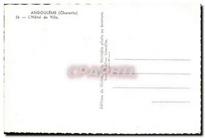 Angoulême (Charente) — Hotel Miasta — Wydawnictwo Globe, Paryż — Rewers