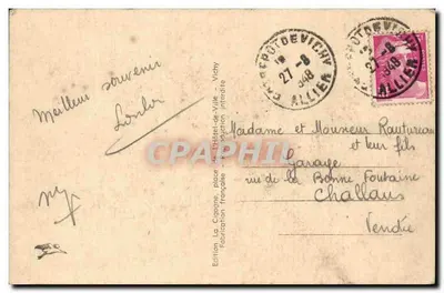 Vichy — Basen z łabędziami i flamingami — La Cigogne, 536 bis — Rewers