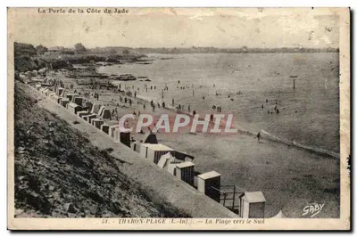 Tharon-Plage (Loire-Inférieure) — A Praia para o Sul — Saby