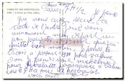 O Hôtel de Ville — Paris — editor Guy — Verso