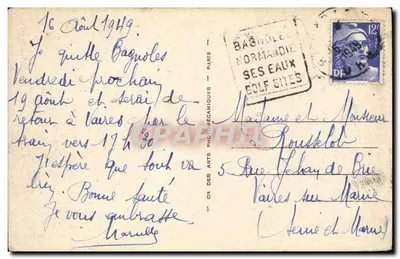 Bagnoles-de-l'Orne — A Avenida do Dante — LL.137 — Cliché das Artes Fotomecânicas — Verso