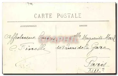 Bilhete postal antigo Soligny la Trappe A grande trappé Fachada interna — Verso