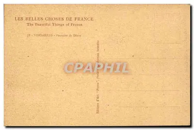 Versailles — Fontaine de Diane — Editor Patras, n°78 — Verso