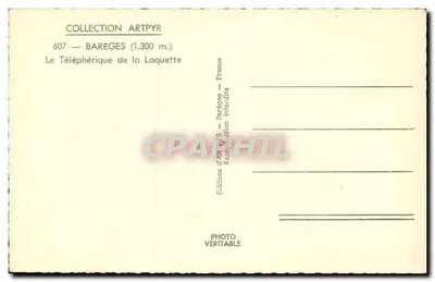 Teleferyk Laquette — Bareges (1.300 m.) — Wydawnictwo ARTPYR — Rewers