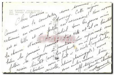 Lago de Annecy — Vista panorâmica — Editor G. Rossignol, n°455 — Verso