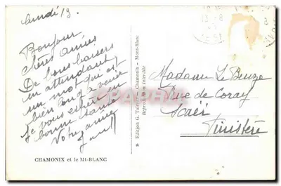 Chamonix und der Mont-Blanc — Edition G. Tairraz — Seriennummer nicht sichtbar — Rückseite