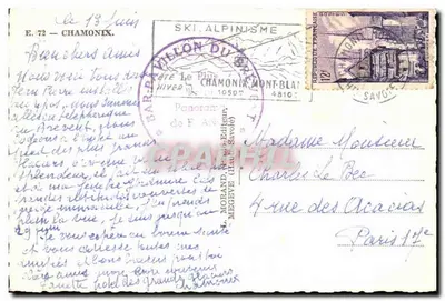 Chamonix — Teleferyk Plan-Praz-Brévent (2525 m) — L. Morand, Haute-Savoie — Rewers