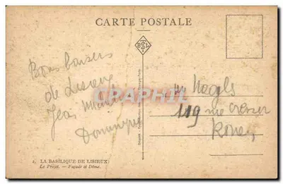 Bazylika w Lisieux — Fronton i Dachownica — wydawca BOL — Rewers