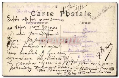 Ferma Berthomval — Ruiny po Wielkiej Wojnie 1914-15 — A.R. Visa Paris 587 — Rewers