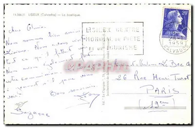 A basílica de Lisieux — edição La Cigogne, n° 14.366.21 — Verso