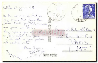 Niort — Widok panoramiczny z Jardin de la Brèche, Katedra św. Andrzeja, Stary Most, Donjon i La Sevre — Éditions Gaby — Rewers