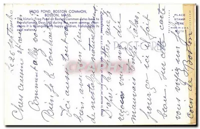 Frog Pond, Boston Common — Boston, Mass. — editor: Brown & Co., Boston — Verso