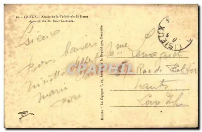 Lisieux — Abside della Cattedrale di San Pietro — Edizione: La Cigogne, Deauville — Verso