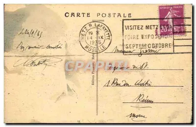 METZ — Poczta — Wydawnictwo Metz La Fayette — Rewers