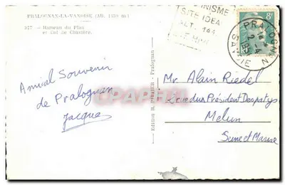 Pralognan-la-Vanoise — Aldeia do Plan e Passo de Chavière — Edição H. Pardier — Verso