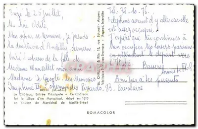 Castelo de Brézé — editor Lionel — número de série não visível — Verso