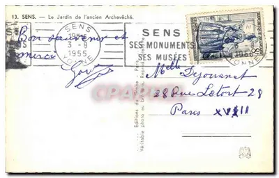 Sens — O Jardim do antigo Arcebispo — Edições do Globe — Verso