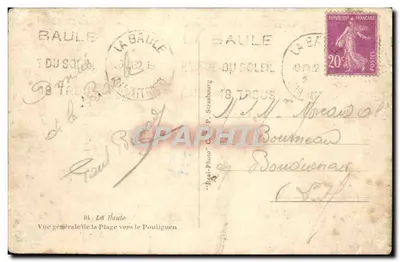 La Baule — Vista Geral da Praia em Direção ao Pouliguen — Réal-Photo, P. Strasbourg — Verso