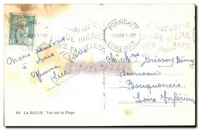 La Baule — Vista da Praia — editor A.P. n°447 — Verso