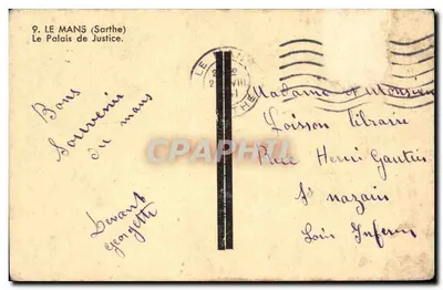 Le Mans (Sarthe) — Het Paleis van Justitie — uitgever Gil — Achterkant