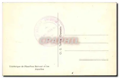 Teleférico de Plan-Praz Brévent y las Aiguilles — CI. C. Tairraz Chamonix — Reverso