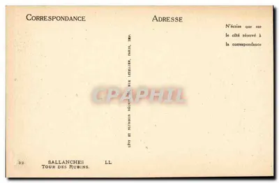 Sallanches — Torre dos Rubins — Imprensa Lévy e Neurinès, Paris — Verso