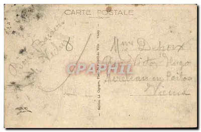 Vichy — Pałac Źródeł — Wydawnictwo La Cigogne, nr 362bis — Rewers