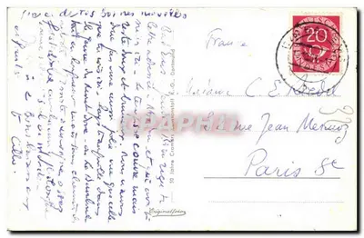 Bad Ems. Lahnaufwärts — widok panoramiczny — oryginalne zdjęcie — Rewers