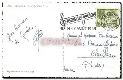 Ginevra — Quai du Mont-Blanc — Fot. Edit. Csortari — Verso