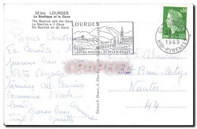 Lourdes — A Basílica e o Gave — Edição P. Doucel, n°32 bis — Verso