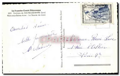 Źródło Lizon — Nans-sous-Sainte-Anne (Jura) — Wydawnictwo E. PROTET — Rewers