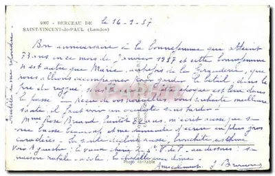 Berceau de Saint-Vincent-de-Paul — Landes — 4007 — Verso