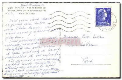 Dinard — Widok z basenu jachtowego, z Promenady du Clair de Lune — wydawca C. A. P. (Paryż) — Rewers