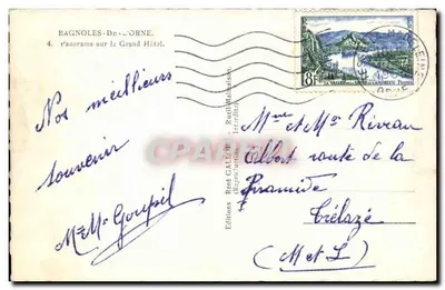 Bagnolles-de-l'Orne — Panorama Grand Hôtel — Wydawnictwo René Gallais — Rewers