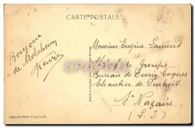 Molsheim — Plac handlowy z ratuszem i fontanną — wydawca Alois Trezidel, nr 334 — Rewers