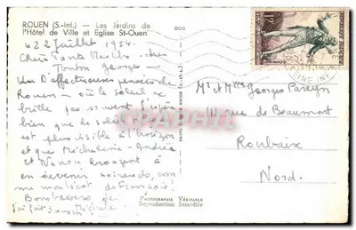 Rouen — I Giardini dell'Hôtel de Ville e Chiesa di Saint-Ouen — Cim — Verso