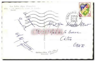 Rodovia de Cambe - Le Royans — Edição de Arte Andro, Grenoble — Verso